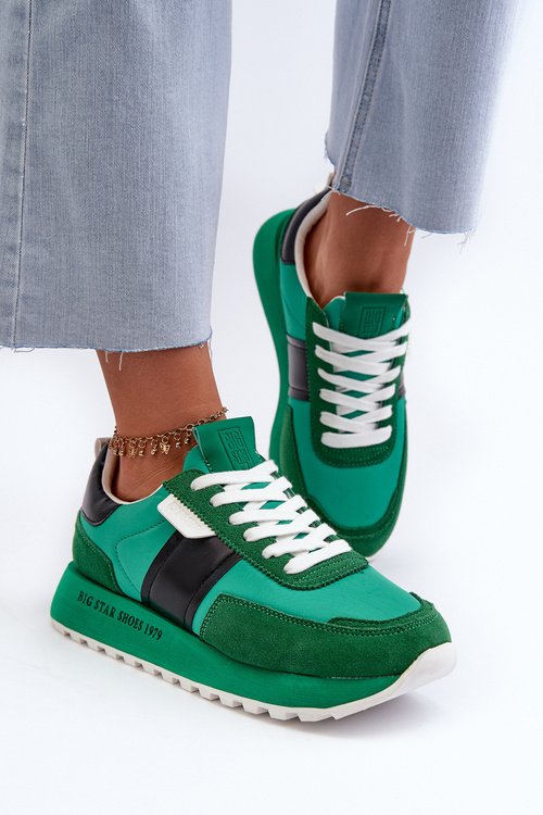 Dámské tenisky na platformě Big Star NN274501 Memory Foam System Zelené