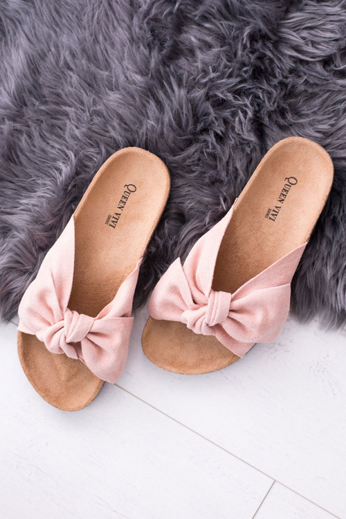 Dámské růžové Papuče Na Korku Mašle Wendy Dominica