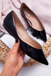 Ženské baleríny lakované v čiernej