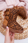 Dětské Kotníkové zimní Boty s Kožešinou Leopard Fiona