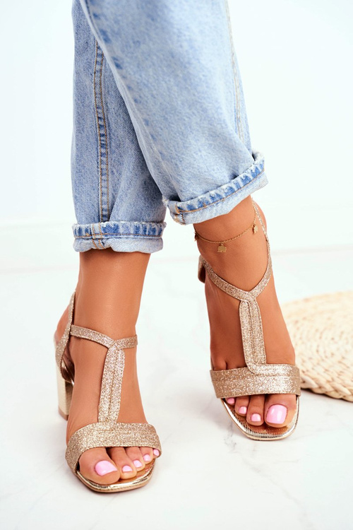 Dámske sandále na Golden Perfecto Glitter Post