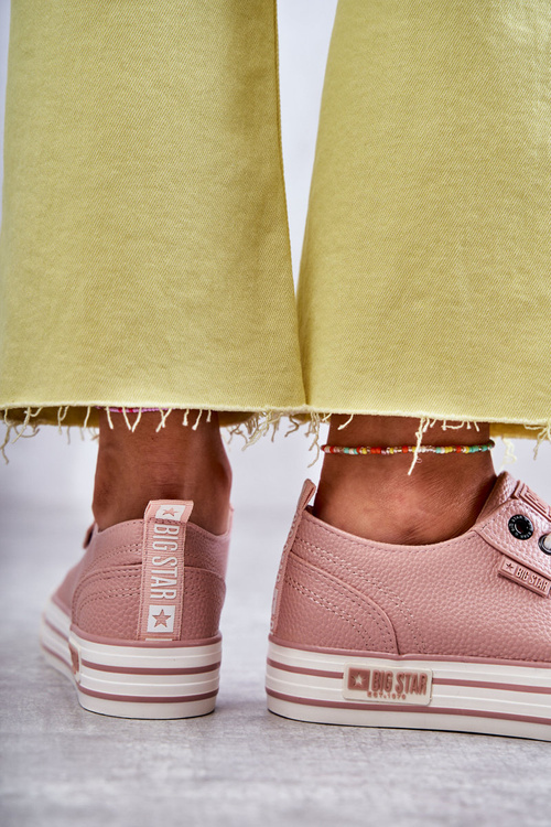 Nízka dámska veľká hviezda KK274016 Ružové tenisky