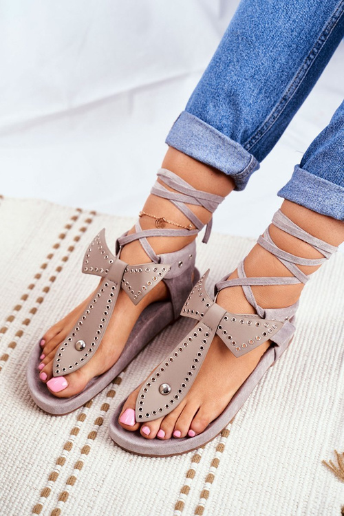 Lu Boo Dámska šedá šedá sandále japonská mara