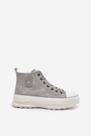 Zateplené dámské tenisky na platformě Big Star OO274073 šedé