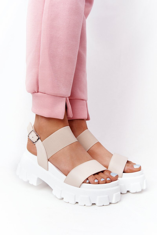 Sandále na platforme vagabond béžovej platformy