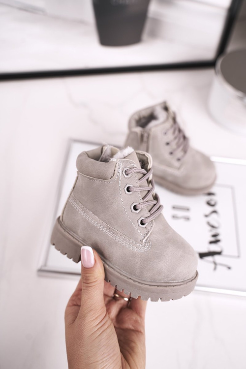 Detské izolované šedé dexterové topánky