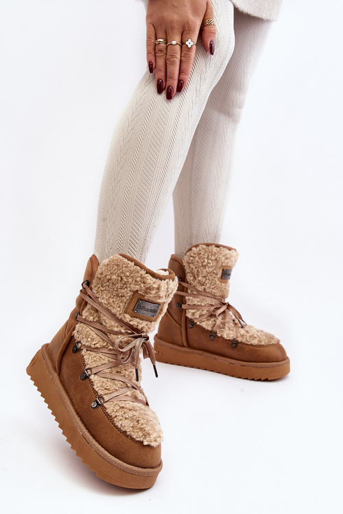 Voděodolné sněhule na platformě veganské D.Franklin DFSH370004 Hnědé