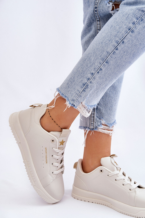 Dámská šněrovací sportovní obuv béžová Mikaela