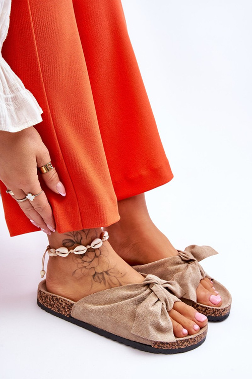 Nazouváky Na Korkové Podrážce Temný béžová Wendy