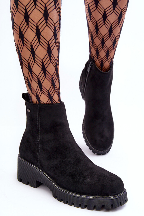 Ploché semišové topánky Izolované čierne neafgi