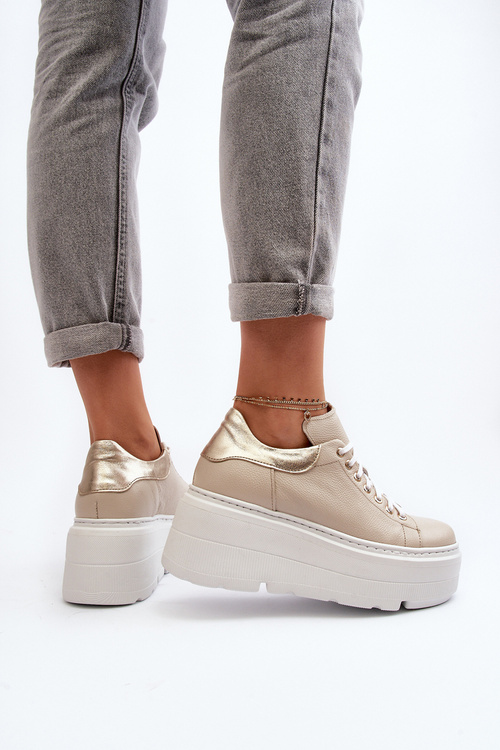 Zazoo 10165 Dámské Sportovní Boty na Masivní Platformě Beige