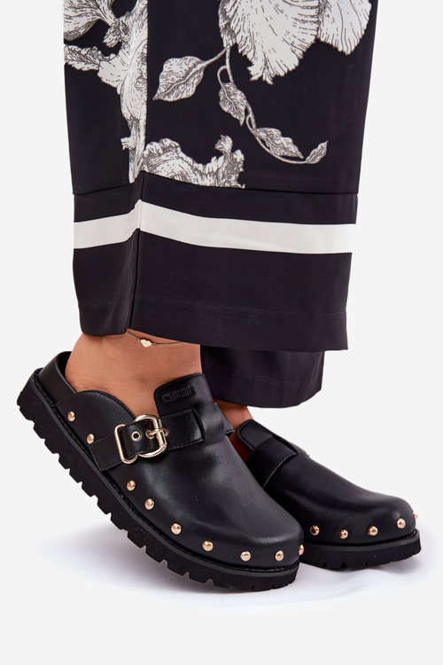 Kožené Klapky Dámske Na Platforme Big Star RR274A378 Čierne