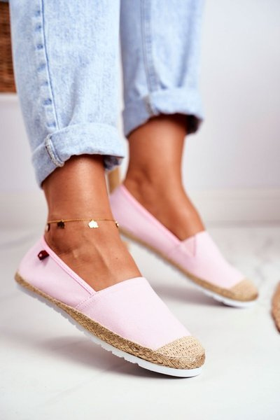 Ženské espadrilles pletené ružové podrážky veľkej hviezdy DD274728