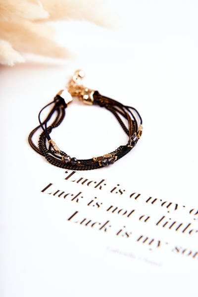 Dámský nastavitelný náramek s krystaly Černá