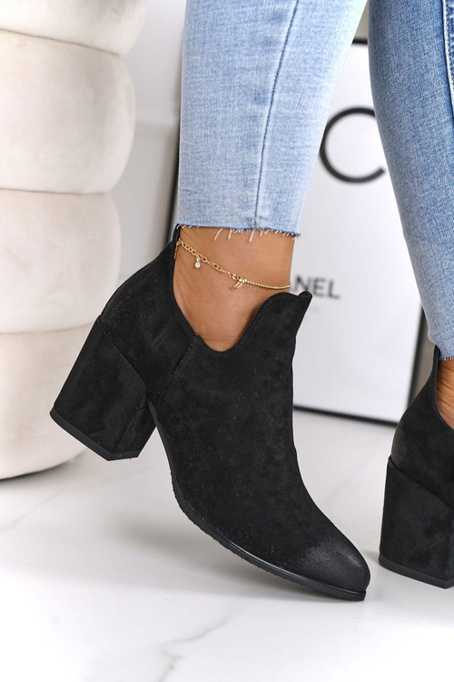 Kotníkové Boty Na Podpatku Se Střihem Vinceza 21-10558 Černé