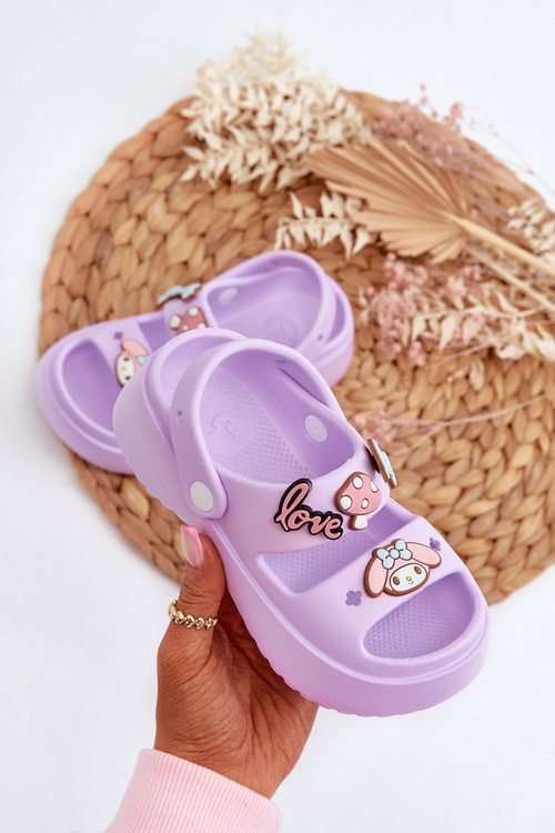 Lehké dětské pěnové žabky s ozdobami fialové Ifrana