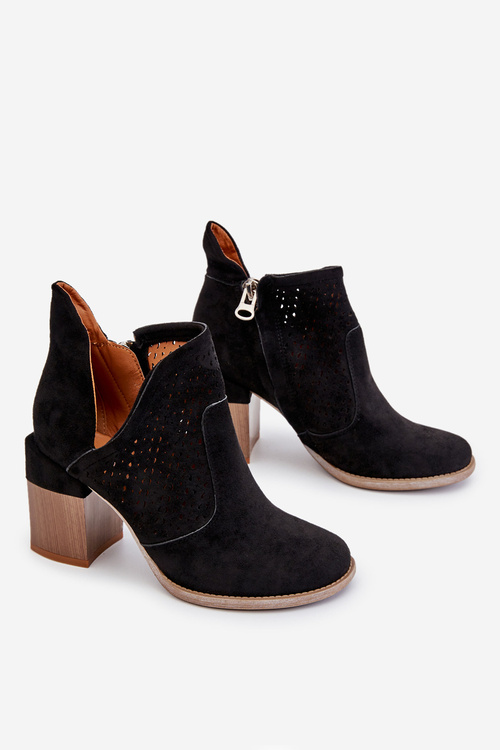 semišové boty S výřezem Černé Layne