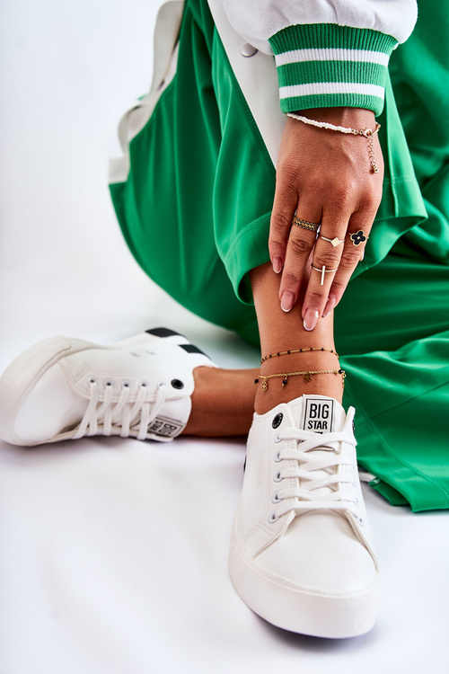 Dámské Kožené Tenisky BIG STAR FF274175 Bílé černé