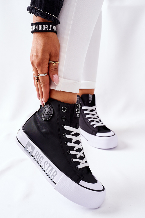 Vysoké tenisky na čiernej platforme Big Star II274012