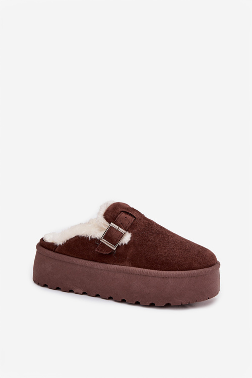 Dámske Snehule S Kožušinou A Prackou Na Platforme Čokoládové Jessina