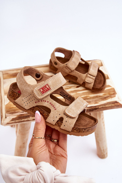 Dětské lehké sandály na suchý zip Big Star LL374140 Béžová