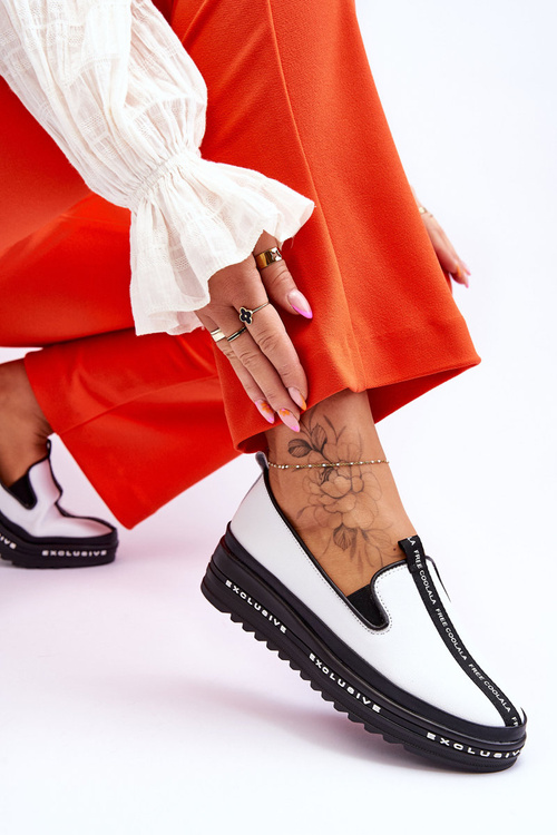 Dámské nazouvací kožené tenisky bílé Nathalie