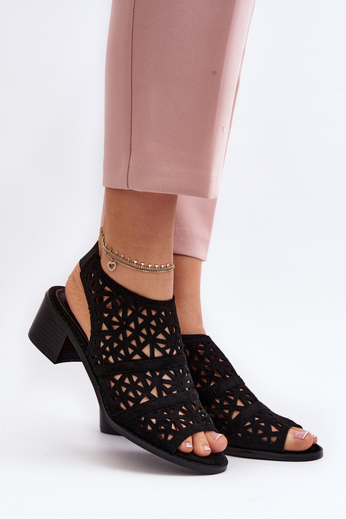Čierne sandále na otvorenie prstov Serapina