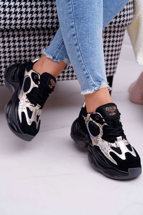 Dámske športové topánky Veľká hviezda od Daniela Lopeza Black Golden FF274A524