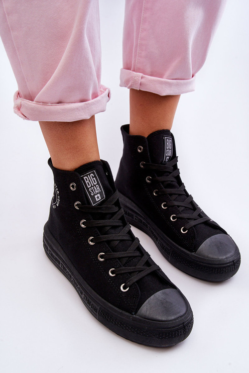 Dámske tenisky s vysokým materiálom Big Star LL274A182 Čierna