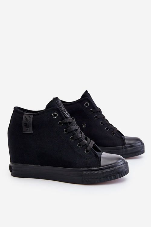 Vysoké tenisky na skrytom klinoch Big Star LL274034 čierna