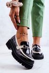 Lakované dámske čiernobiele topánky Cassida Loafer