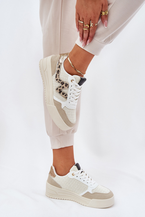 Dámské Sportovní Boty Na Platformě Leopardí Béžové Lorori