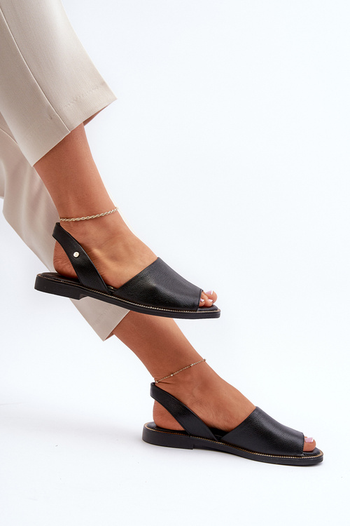 kožené sandály Černé Alivia