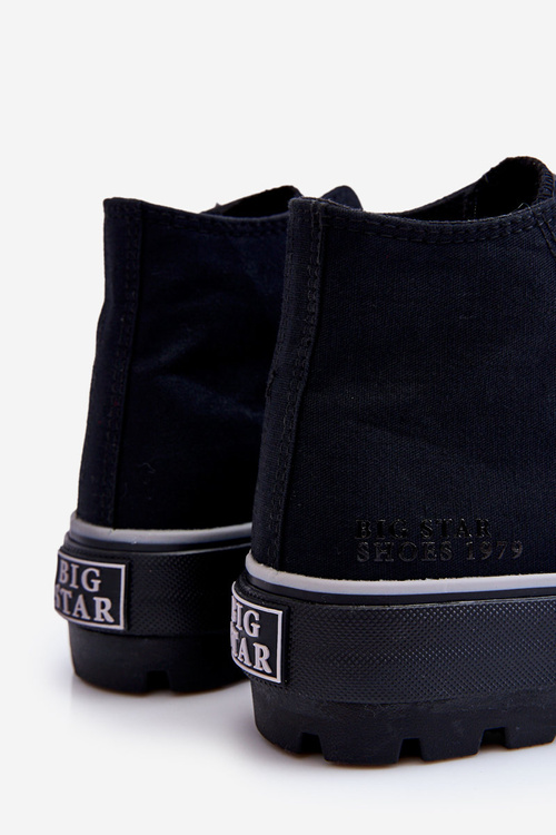Tenisky s vysokým materiálom na čiernej platforme Big Star LL274155