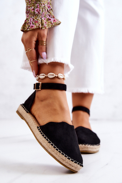 Dámske espadrilly pre Black Bonetti Buckle