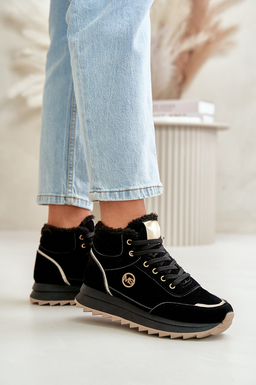 Boty Sportovní Dámské Zateplené Na Platformě Černé Ariatte