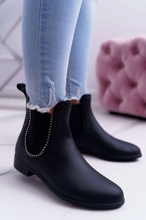 Čierne dámske matné dažďové topánky Jodhpur topánky Answear