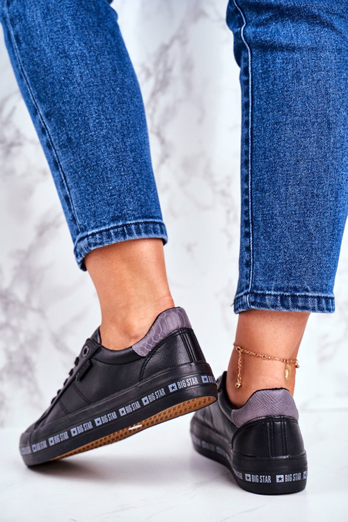 Dámské Kožené Tenisky Big Star GG274193 Černé