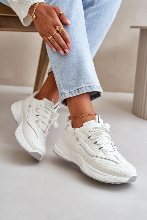 Športové Topánky Sneakers Eko Koža Biele Verilisse