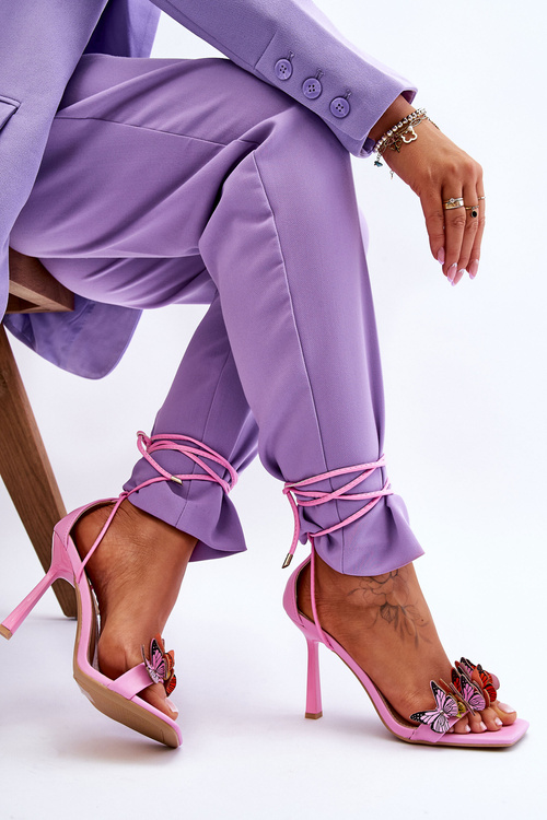 Vázané Sandály S Motýli Růžove Delmar