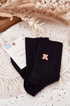 Teplé dámské ponožky s vlnou Medvěd Černé