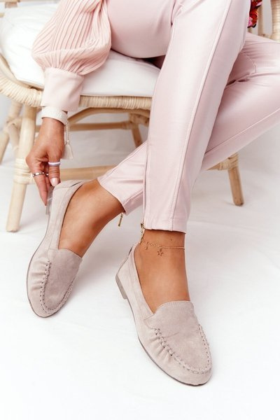 Sergio Leone Mk722 Béžové semišové mokasíry