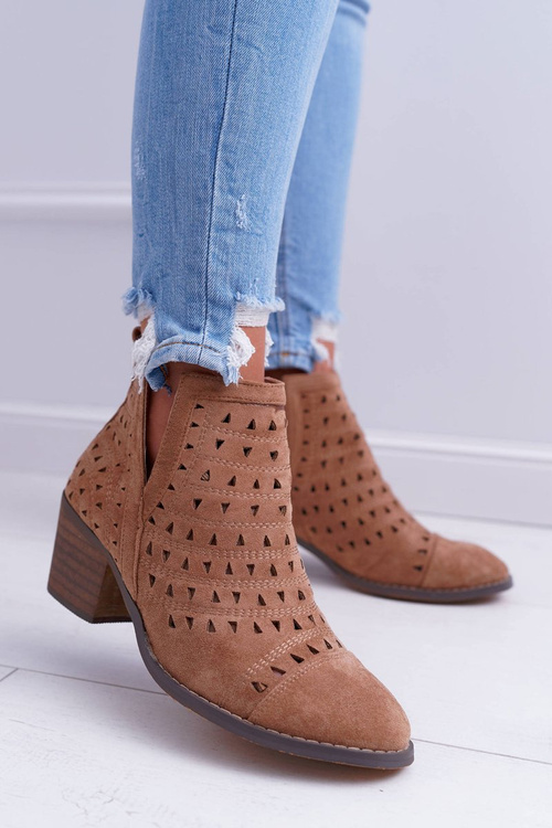 Dámske topánky na Openwork Post s hnedými milánskymi výrezmi