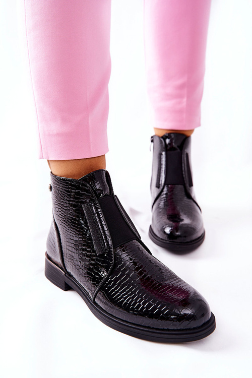 Lakované Boty Na Podpatku Sergio Leone BT400 černé