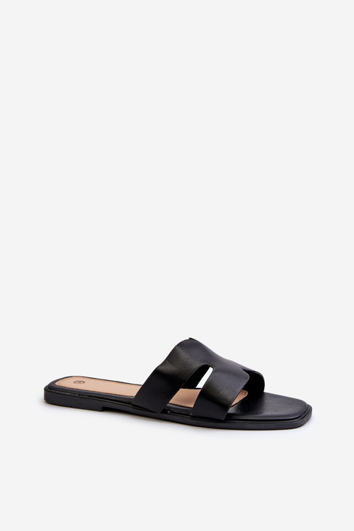 Dámske Ploché Papuče S Výrezmi Čierne Fiviama