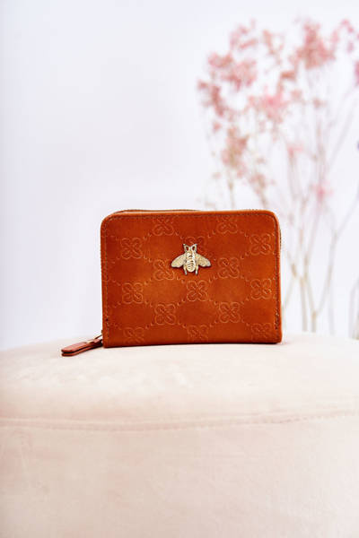 Malá dámska peňaženka s svetlo hnedou dekoráciou Sanchos