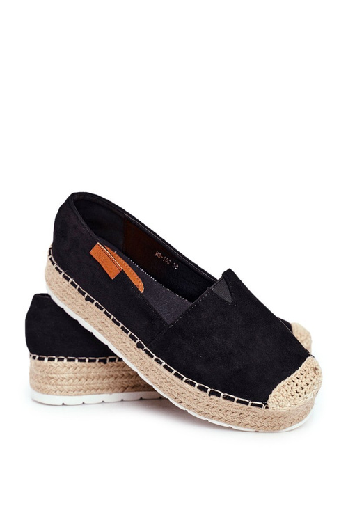 Ženské espadrilles na platforme Black La Playa Linen
