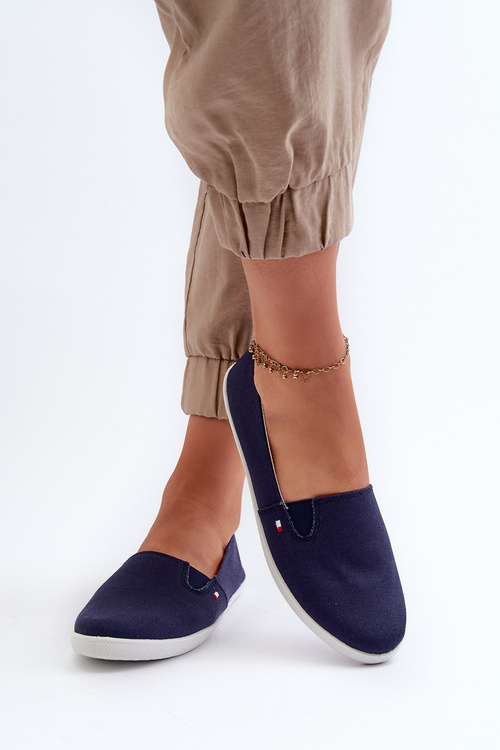 Dámske námornícke slip-on tenisky modré Adrancia