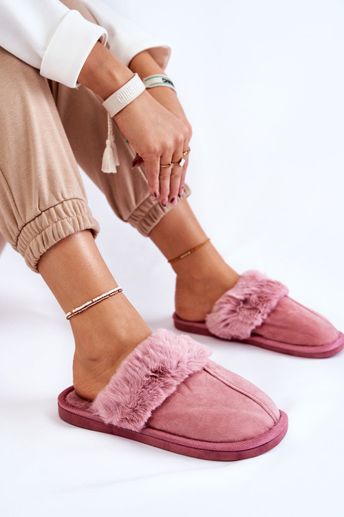 Dámsky klasický papaci s kožušinovými ružovými lorkami