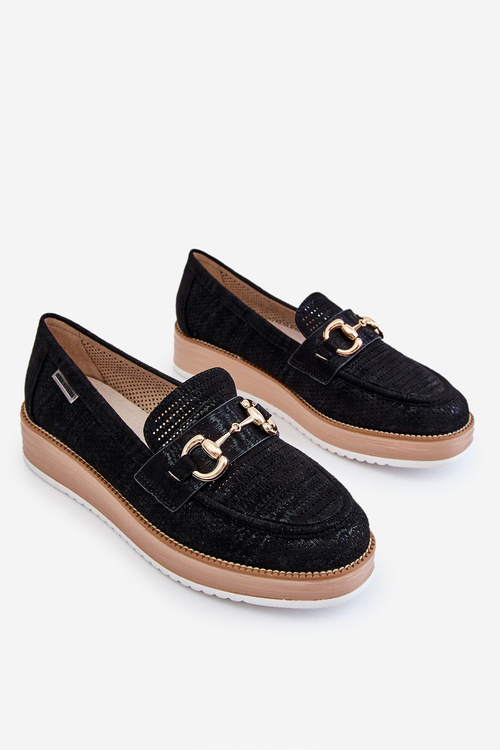 Dámske mokasíny na platforme Black Danny